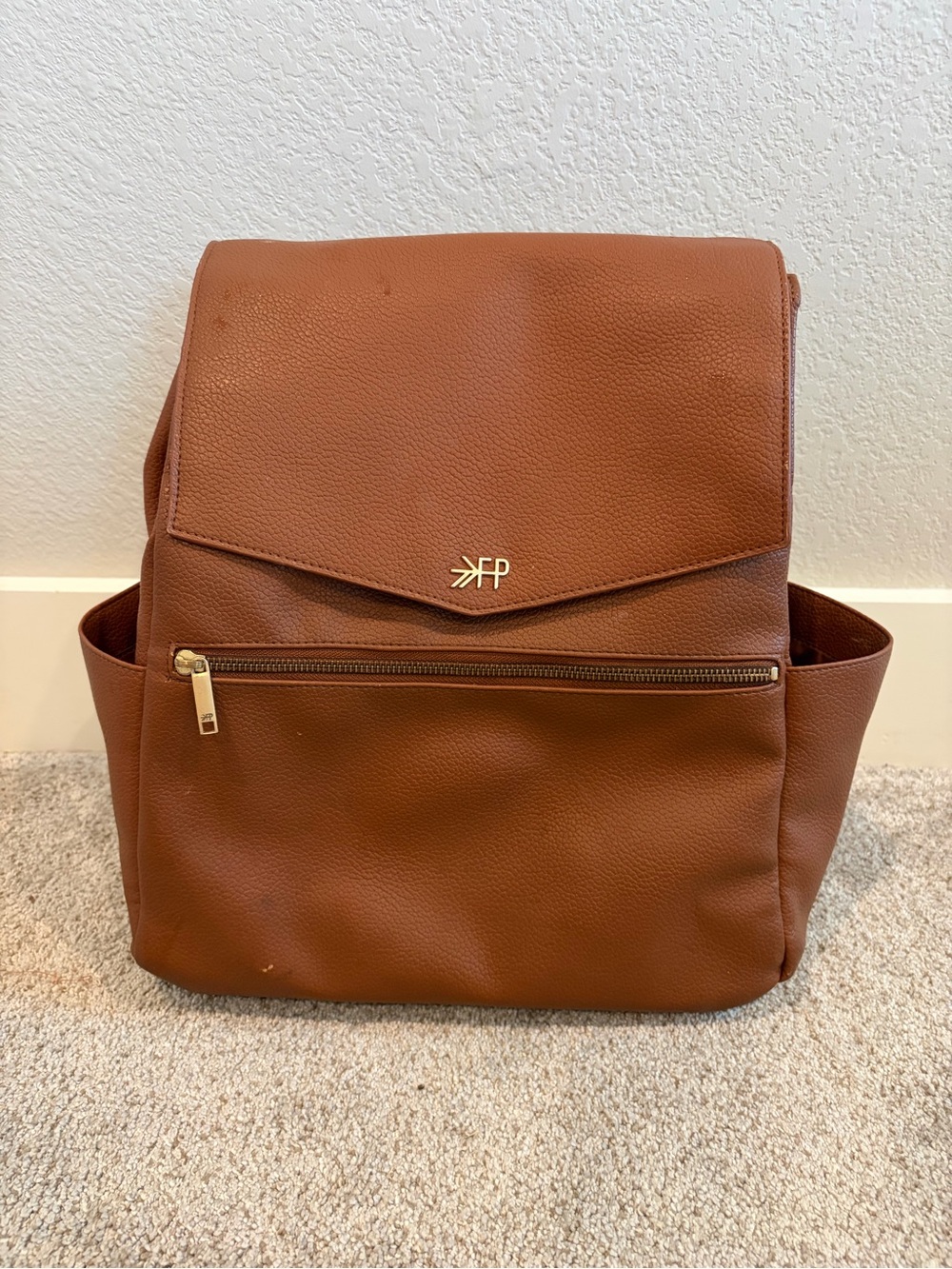 Freshly Picked Brown Leather-Look Backpack Diaper Bag